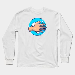 Washing hand cartoon 3 Long Sleeve T-Shirt